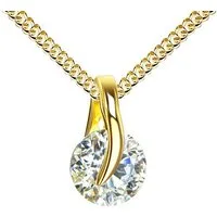 JEVELION Kette mit Anhänger Zikonia Anhänger 585 Gold - Made in Germany (Goldanhänger, für Damen), Mit Panzerkette vergoldet- Länge wählbar 36 - 70 cm.