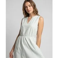 SUBLEVEL Sommerkleid Damen Sommerkleid aus Baumwolle A-Linien Kleid mit Volants, Seersucker Optik