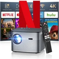 ZOOMCAT Beamer 4K mit Autofokus & Netflix Zertifizierung, Wifi 6 Bluetooth 5.3 Beamer (3840x2160 px, Native 1080P, 800 ANSI, Auto Hindernisvermeidung, Android 13 Projektor)