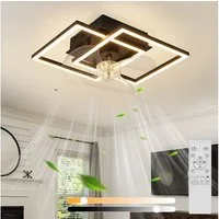 Nettlife Deckenventilator Beleuchtung dimmbar 6-Stufen Fernbedienung leiser Schwarz Modern, für Wohnzimmer Esszimmer Schlafzimmer Timer Nachtautomatik