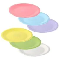 Engelland Dessertteller Kinderteller-Set, farbenfroh, (6 St), Ø 19 cm, BPA-frei, bunt, flach, wiederverwenbar, Kunststoff