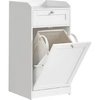 VASAGLE Badkommode Badschrank Wäscheschrank Badezimmerschrank, mit 1 Schublade und 1 Wäschebox