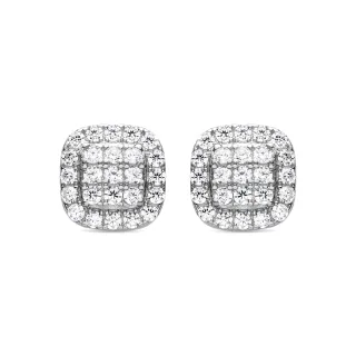 Luxenter Sterling Silber 925 Ohrringe mit rhodiniertem Brillant Zirkonia - Ronka
