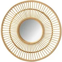 Kobolo Dekoobjekt Spiegel Wandspiegel LINA Rattan, aus natürlchem Rattan