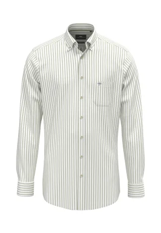 FYNCH-HATTON - Washed Oxford Stripe, B.D., 1/1 avocado - Gr. - XL