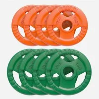 GORILLA SPORTS Hantelscheibe Hantelscheibe 50/51mm Olympia Gummi Gripper 1,25-25 KG, 30 kg, (8-tlg)