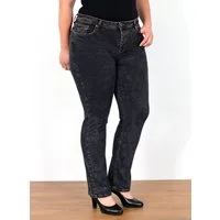 ESRA Straight-Jeans Straight Fit Jeans Damen High Waist Hose FG2 Straight Leg Damen Jeans Hose Stretch bis Übergröße Plus Size