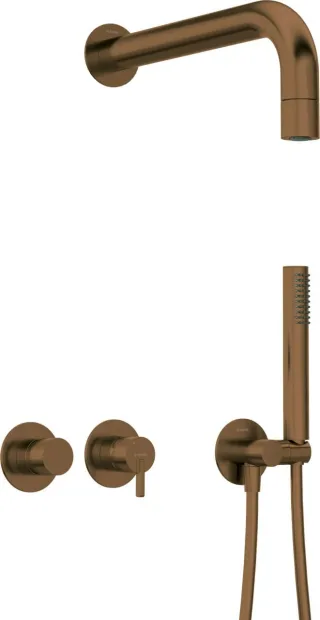 Neuesbad Serie 600 Unterputz Dusch-Set mit fester Kopfbrause Neuesbad Oberfläche: bronze gebürstet NB1NQS_C0XK1