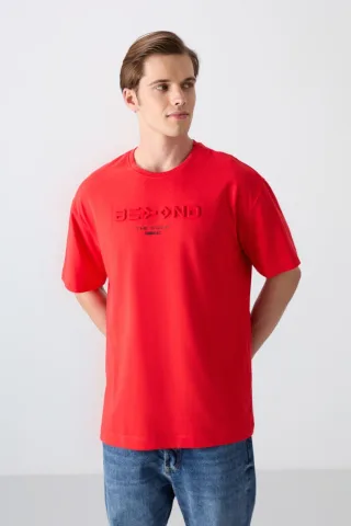 Übergroßes Baumwoll-Polyester Logo T-Shirt