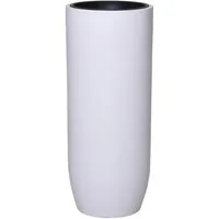 VIVANNO Bodenvase Fiberglas SOLERIO Rund - Weiß Matt (1 St), 33x80 cm