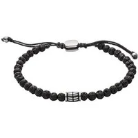 Fossil Armband Schmuck Geschenk Edelstahl Textil VINTAGE CASUAL, mit Lavastein