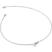 Guess Herzkette JUBN05530JWRH, für Damen-Kette Herz Unendlichkeit Silberfarben