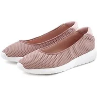 LASCANA Freizeitschuh, Slipper, Halbschuh, Slip-On-Sneaker, Ballerina zum Reinschlüpfen, leichte Mesh-Optik VEGAN