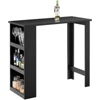 SoBuy Bartisch FWT17, Tresentisch, Küche, Wohnzimmer, Büro, Küchentisch mit 3 Regalfächern Stehtisch Tresen Theke Bistrotisch