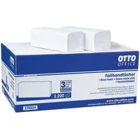Otto Office Papierhandtuch, 2-lagig, Tissue mit Z-Falzung, 25x23 cm, 3200 Blatt