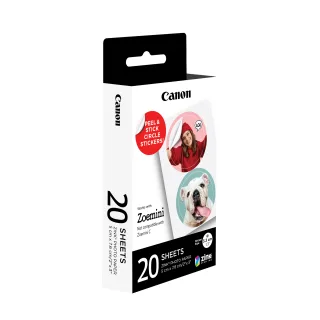 Canon ZINK? Fotopapier mit vorgestanzten runden Stickern mit 33 mm Durchmesser | 4967c003 | 20 Blatt - 33x33 cm,