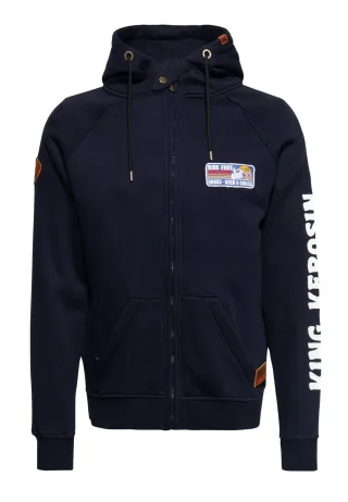 King Kerosin Herren Outdoor Sweatjacke KK Adventure Gear - Ride Free navy