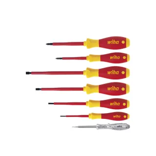 Wiha Schraubendreher Set SoftFinish electric Schlitz, Phillips 7-teilges Set - 00834