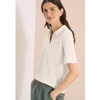 CECIL Poloshirt Strick-Look Shirt in Unifarben