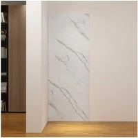 duschspa Duschrückwand 3mm mit weißem Steinmuster PE-Aluminium Duschwandpaneele Duschwand, (Set), einfache Montage