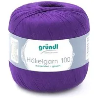 Gründl Häkelgarn 100, Baumwolle dünn zum Häkeln Handarbeiten DIY, 100g Häkelwolle, 566,00 m (Baumwollgarn, Filethäkelgarn), 60° waschbar