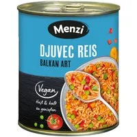 Menzi Fertiggericht, Menzi Djuvec Reis nach Balkan Art mit Gemüse tafelfertig vegan 800g