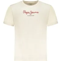 Pepe Jeans T-Shirt Herren Kurzarm T-Shirt Beige - Rundhals