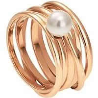 Heideman Fingerring Serpens rose goldfarben (Ring, 1-tlg., inkl. Geschenkverpackung), mit Perle in weiß oder farbig