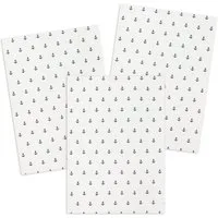 Kracht Geschirrtuch Anker, (Set, 3-tlg., Set), 3er Pack Geschirrtücher (3 Stück), ca. 50x70cm, Halbleinen bedruckt