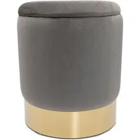 Amagohome Sitzhocker Samthocker Ø 31 H 38 cm Velour Hocker mit Stauraum u. Deckel - Deko Ho