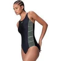 Speedo Badeanzug Speedo Digital Placement Damen Badeanzug 8-005285003 Schwarz/Grün