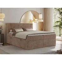 MKS MÖBEL Boxspringbett TILIANO (Packung, Set, Gepolstertes Kopfteil, Topper T25, Polsterbett, T30-Schaum), Doppelbett, Multipocket-Matratzen, Zwei Bettkästen, Cord Bett