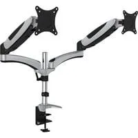 Dual-Monitorhalterung silber/schwarz, mit Gasdruckfeder