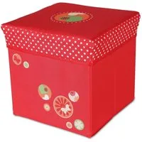 Home4Living Sitztruhe Sitzwürfel Kinder Sitzbox Spielzeugbox Glück Hocker, klappbar, Motiv Glück