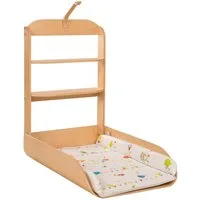 roba® Wickelregal Wandwickelregal, klappbarer Wickeltisch, Holz gebogen, inkl. Unterlage