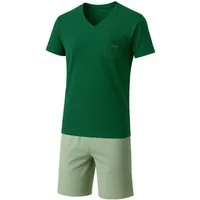 AM Legend Pyjama AM Legend Pyjama Shorty Schlafanzug Kurzarm T-Shirt + Hose (Shorty + Oberteil, 2 tlg)