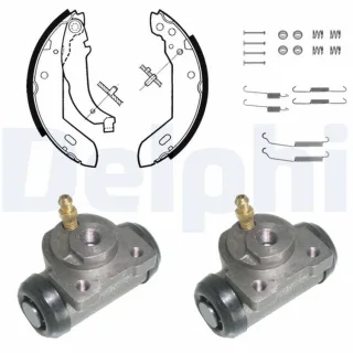 Delphi Bremsbacken vormontiert hinten Peugeot 306
