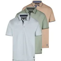 riverso Poloshirt Herren Polohemd RIVLeano 3er-Set Regular Fit (Vorteilspack, 3-tlg) Basic Sommer Shirt aus 100% Baumwolle