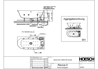 Hoesch Whirlwanne iSensi Eck 1600x750 rechts Reviva II, Weiß/verchromt/Motor re 3976E.010305001