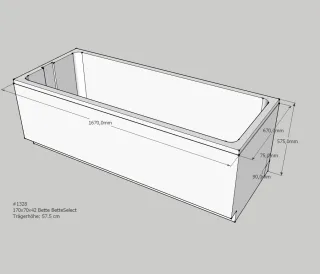 Neuesbad Wannenträger für für Bette Select Badewanne 3411, 170 x 70 cm SW11424