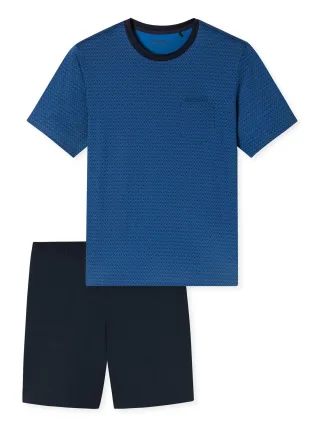 Schiesser Herren Pyjama Comfort EssentialsSchlafanzug, Pyjama Set, Nachtwäsche