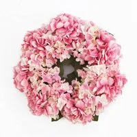Kunstkranz Sommerlicher Hortensienkranz auf Rattan, rosa, Ø 35cm Hortensie, artplants, Höhe 12.0 cm