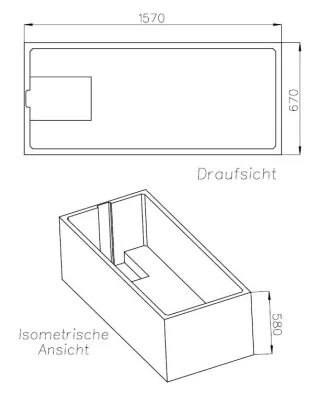 Neuesbad Wannenträger für Hoesch Mila 160x70 SW 16224