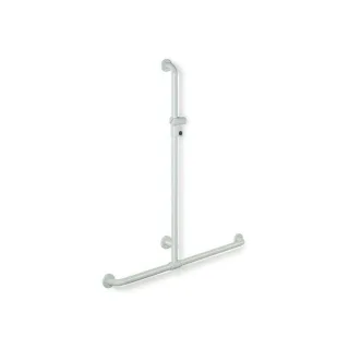 Hewi 801 active+ Duschhandlauf 801.35D45098 signalweiß, 762 x 1250 mm, mit Brausehalterstange, antimikrobiell