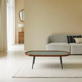 Couchtisch aus Palisanderholz und Marmor 120 × 60 Jade