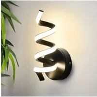 ZMH LED Wandleuchte Innen Schwarz/Weiß Wandlampe Modern 7W Warmweiß Wohnzimmer, Augenschutz, Einfache Installtion, LED fest integriert, 3000K, Treppenhaus Flur Wohnzimmer Wand Lampe