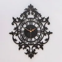 ORNAMENTI Wanduhr Grosse, vintage, retro, hingucker Wanduhr, weiss, schwarz, 50 x 62 cm (Gold, ohne Ticken, victorianisch Wanddeko, Holzdeko, Wandkunst)