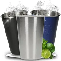 elasto Becher Edelstahl Trinkbecher to go 500 ml METALLO perfekt für unterwegs, Edelstahl, robust, camping geschirr, wandern, Becher für Partys