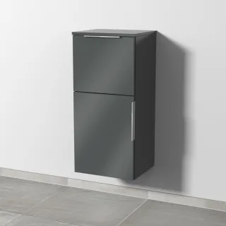 Sanipa 3way Mittelschrank mit 1 Tür und 1 Auszug, Anthrazit-Glanz, UF12879 UF12879