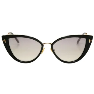 Tom Ford Anjelica-02 Smoke Mirror Lens Shiny Black Sonnenbrille